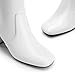 DREAM PAIRS Women's Gogo Boots Square Toe Side Zipper Chunky Heel Knee High Boots For Women,Size 7,White,DWUMKB2517