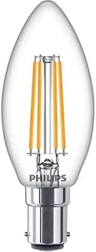 Philips LED Premium Classic B35 Candle Clear Light Bulb [B15 Small Bayonet Cap] 40W, Warm White 2700K, Non Dimmable
