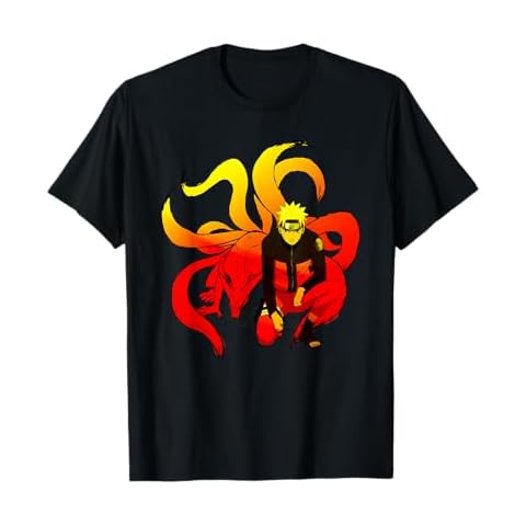 Naruto Shippuden Naruto and 9 Tails Short Sleeve T-Shirt Cover