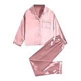 [Avarrerog] 可愛いパジャマ 冬 男の子 90 女の子 子供服 無地 長袖 tシャツ ズボン ベビー服 サテン 人気 ナイトウェア 前開き カジュアル ベビー パジャマ キッズ ボタン ルームウェア パジャマ キッズ 部屋着 寝巻き 出産お祝い あったか もこもこ パジャマ キッズ モコモコパジャマ キッズ 男の子 可愛いパジャマ(I01- ピンク,160)