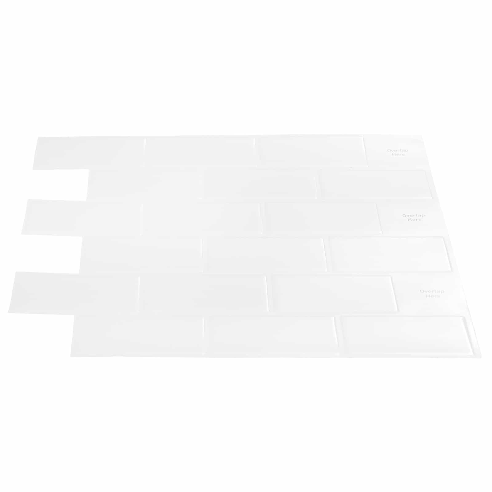 vidaXL Azulejo de metro 20 uds. Blanco 30 x 30 cm Poliuretano y PET