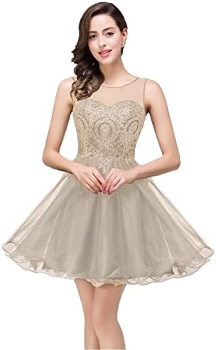 MisShow Evening Party Dresses for Women 2023 Cocktail Homecoming Dress for Teens LightGray L