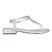 GUESS Women's Jiarella Flat Sandal, Silver, 5.5