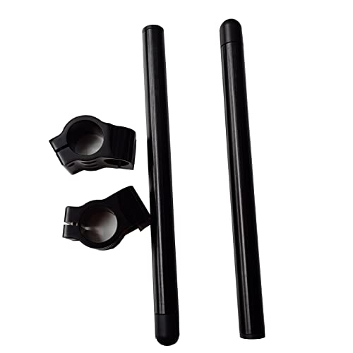 Image of 43mm Clip ons Handlebar Fit for Fork Tube 43mm cafe Racer Motorcycle handlebars 7 /8 inch, 43 mm Clip on Assembly CNC Black Bars