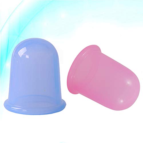 Frcolor 2 peças de ventosas anti-celulite para massagem a vácuo, copo de sucção de silicone, copo mé