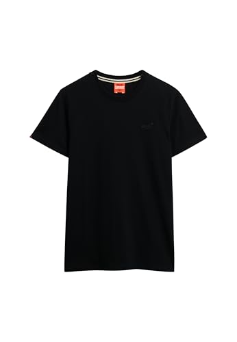 Superdry Unisex Camiseta Bordada Hemd, Schwarz/Schwarz, L