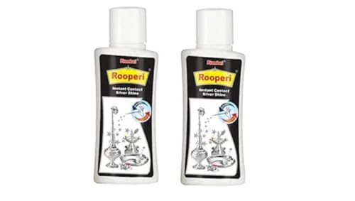 Image of Pitambari Rooperi Silver Shine Instant Cleaner 50ml (PACK OF 2) | Restores Shine to Silver Diyas, Vessels & Antique Pieces with Detailed Designs
