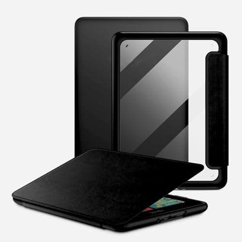 Image of MOCA Case for 7 Inch Kindle Paperwhite 12th Gen 2024 and Signature Edition, Slim Shockproof Clear Back Cover, Auto Sleep /Wake Protective Case (Black)
