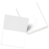 Bright Color Folding Greeting Cards | 5” x 7” Inches When Folded in Half | 50 Sheets Per Pack | White