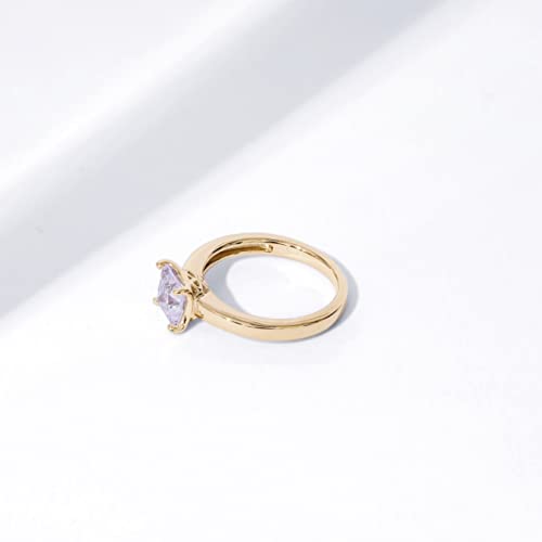 Amazon Collection Yellow Gold Plated Sterling Silver Solitaire Engagement Ring Set With Princess Cut Infinite Elements Cubic Zirconia (1 Cttw), Size 7 #TOP4