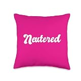 Neutered Funny Vasectomy Joke Snipped Tubes Surgery Get Well Throw Pillow