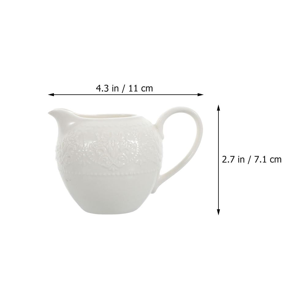HEMOTON 2 Pz Set Zuccheriera Lattiera Brocca Per Servire Il Latte Zuccheriera Reale Brocca Per Cremiera in Porcellana Brocca Per La Crema Del Tè Bicchiere Bianca Multifunzione Ceramica