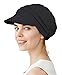 Alnorm Chemo Cancer Headwear Fashion Hat Cap with Brim Visor for Woman Ladies Black