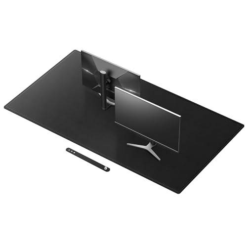 Cacoy 160x80 cm Extendida Alfombrilla de ratón XXL, Alfombrilla de Escritorio de Cuero PU, Cojín de Escritorio Grande, Impermeable Protector de Escritorio Ideal para Oficina y Casa, Negro