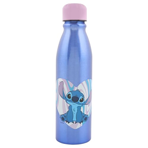 Disney Stitch Aluminum Soda Bottle - 600ml | Leak-Proof Eco-Friendly Reusable Bottle with Vibrant Stitch Design | Perfect for On-the-Go Hydration Fans