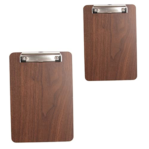 Housoutil Natural Look Menu Board Clamp 2pcs Wooden Menu Holder for Home Restaurant Cafe Space-Saving Design