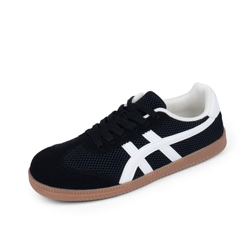 Image of Tigeridea Casual Sneakers for Women Lightweight Lace Up Tennis Shoes | Non-slip Lace Up Fashion Sneaker, Round Toe Retro Walking Shoes, 2026 Trendy Comfortable Trainers