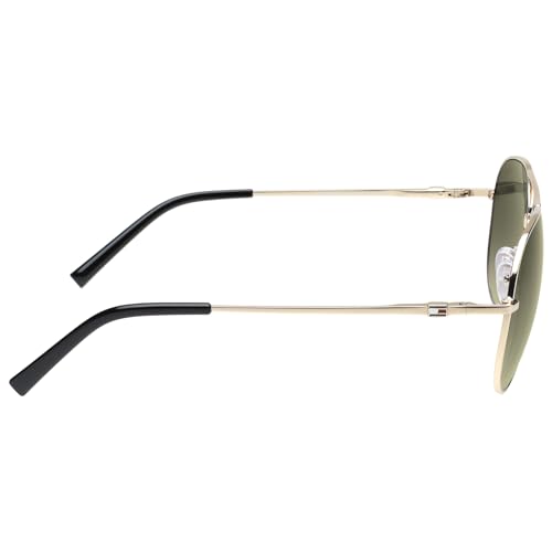 Image of Tommy Hilfiger Men's 100% (UV 400) Faded Lens UV Protected Full Frame Aviator Sunglasses