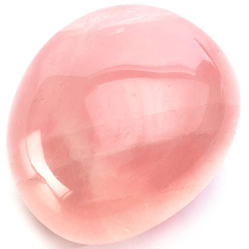 KALIFANO Rose Quartz Palm Stone with Healing & Calming Effects - AAA Grade High Energy Cuarzo Rosa with Information Card - Reiki Worry Crystal Used for Friendship and Love (Family Owned and Operated)