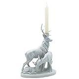 Reichenbach - Kerzenleuchter - Kerzenständer - Hirschfamilie - GRAF von Candle - Weiß - Bisquitporzellan - Maße (BxH): 21 x 28 cm