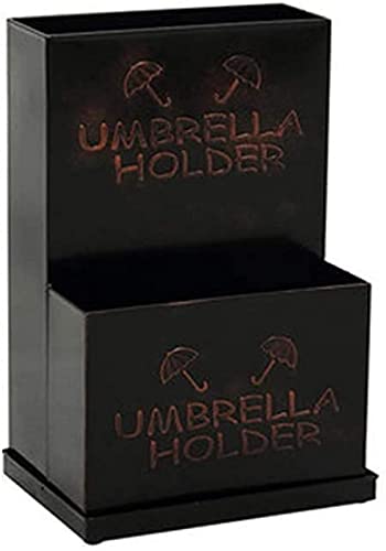 Porte-parapluies haut de gamme en métal marron 46 x 24 x 35 cm