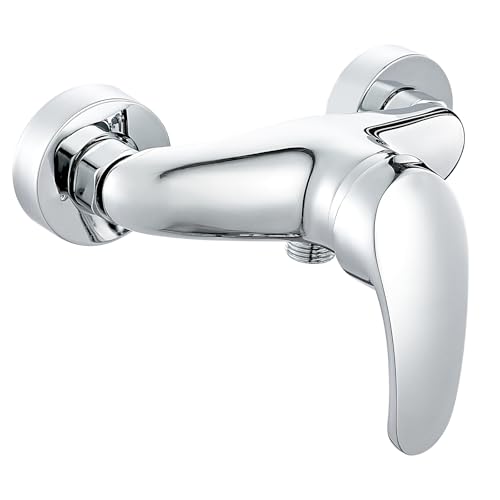 Sistaby Shower Mixer Valve Wall Mounted Shower Mixer Taps Bar Chrome Shower Faucet Single Lever G1/2 Down Outlet Exposed Bathroom Shower Bar Modern