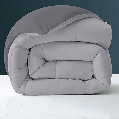 Image of Day Care - 400 GSM Hotel Quality-Down Alternative Reversible Comforter (92 inch x 106 inch Inches /233cm x 269cm) - Comforter King Size|Silver /Dark Grey| TC - 450