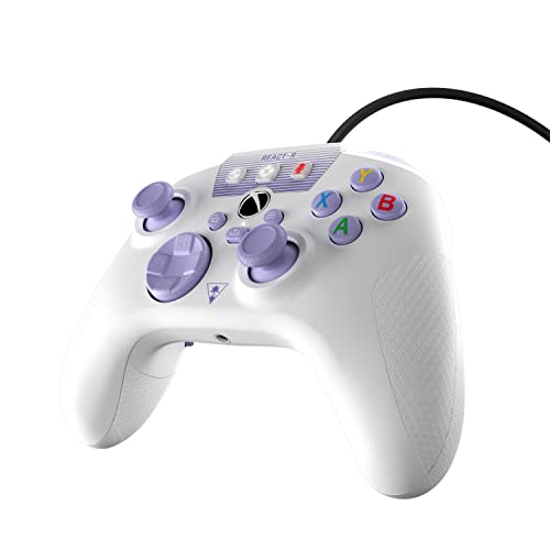 Turtle Beach REACT-R Kontroler – biały/fioletowy Xbox Series X, Xbox Series S & Xbox One | Windows 10 & 11, VelocityOne Rudder