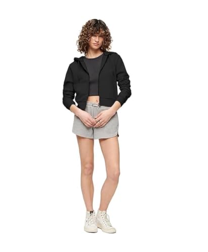 Image of Rabboni Women's Crop Fleece Hoodie Jacket | Full Sleeve Zip-Up Hooded Sweatshirt for Women & Girls | Soft Warm Casual Winter Wear Crop Hoodie