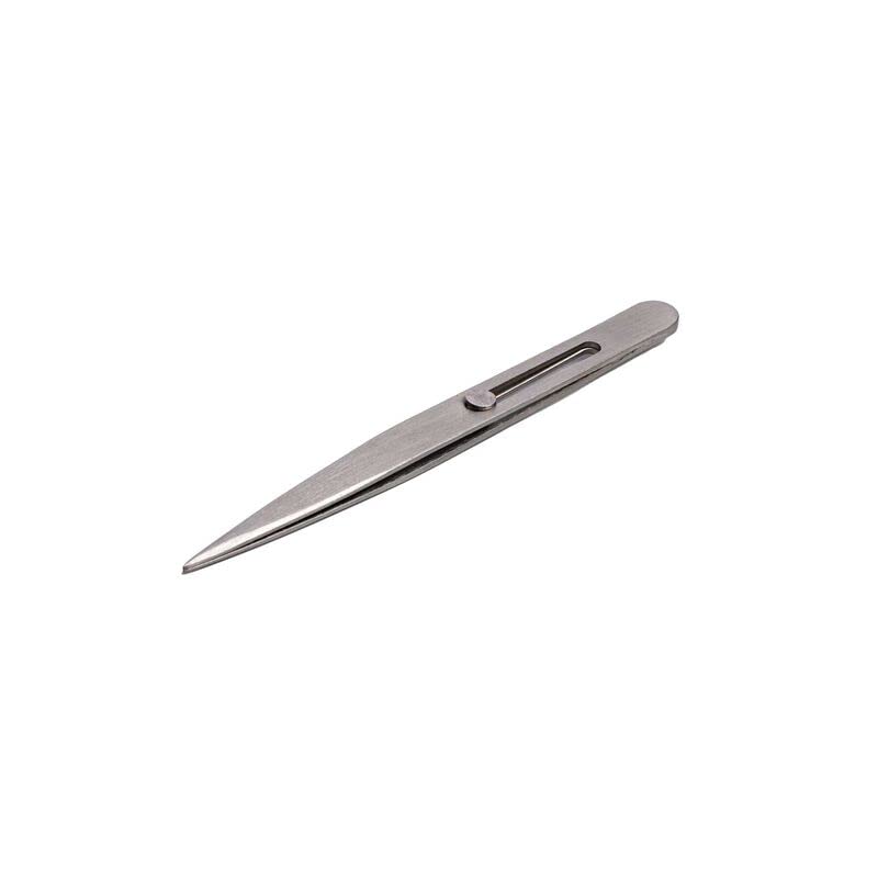 HURON Tweezers, Straight 4.7" Pointed Slide Lock (1/3/10 pc) (1 pc)