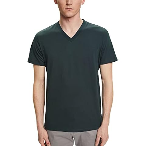 ESPRIT Teal-Blue V-Neck Slim Fit T-Shirt Cover