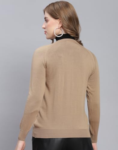 Image of Monte Carlo Women Regular Fit Full Sleeve Solid Round Neck Winter Cardigan (Pack of 1)