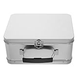 Aspect : cette boîte métallique décorative de forme rectangulaire est idéale comme coffret cadeau pour toutes les occasions, boîte de rangement vide ou boîte d'emballage en métal