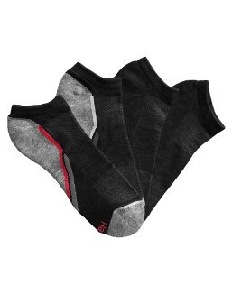 Hanes Men's X-Temp Arch Support Ventilation No-Show Socks 4-Pack-42656-Black/Red Assorted3