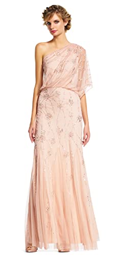 Image of Adrianna Papell Womens One Shoulder Beaded Dress