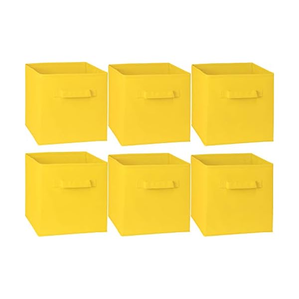 6 Pack SimpleHouseware Foldable Cube Storage Bin, Yellow The Home