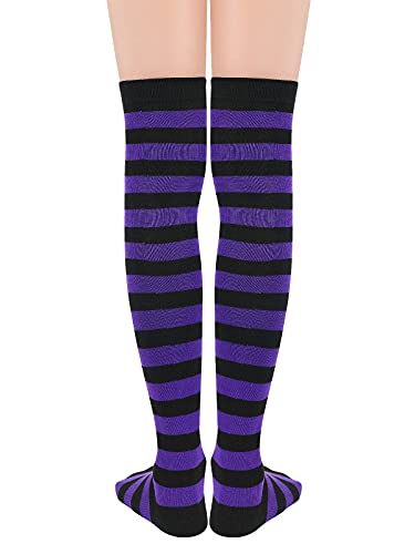 Image of Azue Women Non Slip Thigh High Socks Fashion Tube Stockings above Knee Cosplay Socks