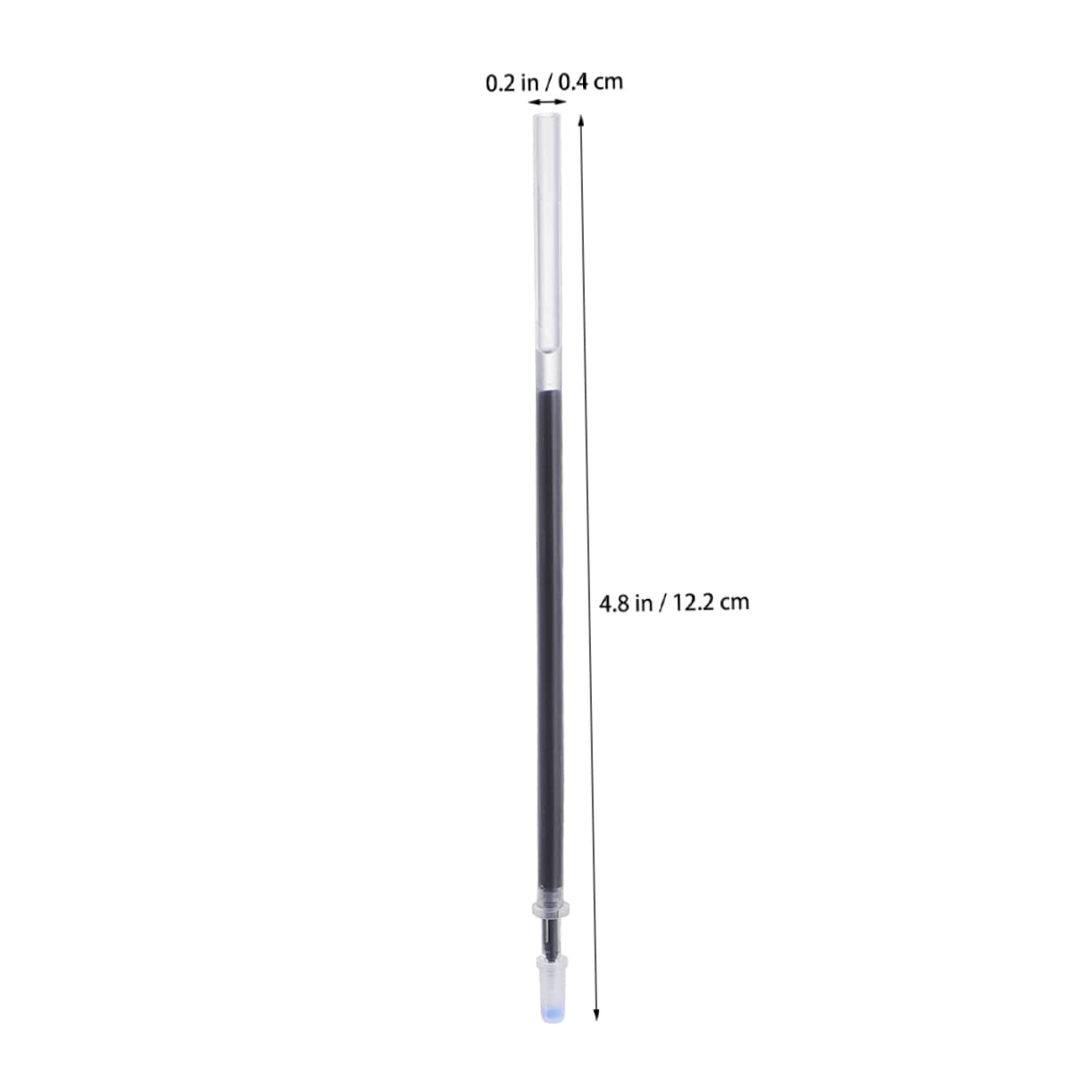 SHINEOFI Recargas de Bolígrafo de 0,5 Mm 200 Unidades Tinta Negra Plástico Transparente para Oficina y Estudio