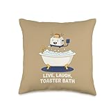 Cartoons Pop Art Toaster Bath Meme, Laugh, Toaster Throw Pillow