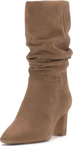 Vince Camuto Womens Skylar Slouchy Leather Mid-Calf Boots