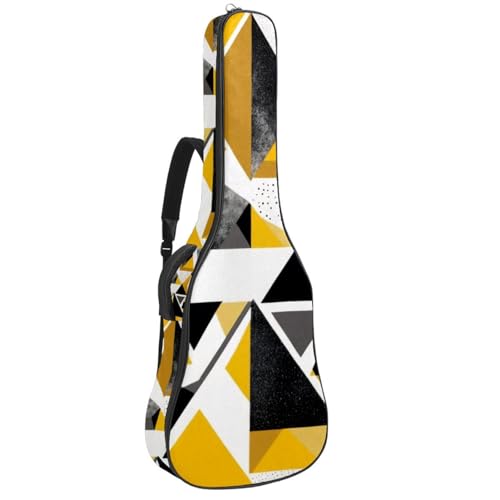 Housse de guitare acoustique à motif jaune abstrait pour musiciens nomades