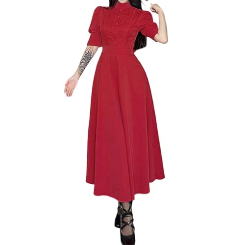 Damen Elegantes Midikleid mit ausgestelltem Rock - Ärmelloses A-Linien-Kleid im Vintage-Stil der 50er Jahre | Festliches Cocktailkleid für besondere...