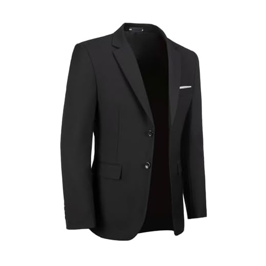 Jaquetas masculinas casuais de dois botões slim fit blazers terno casaco separado casacos esportivos com bolsos para festa de formatura de casamento, Preto, 5G