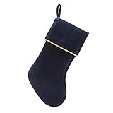 Etistta Classic 20 inch Velvet Christmas Stockings, Christmas Decor Soft Velvet Stockings for Christmas Fireplace Decorations (Navy)