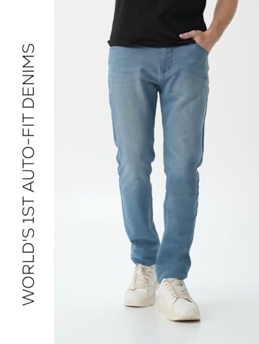 Image of Minus One Slim Fit Stretchable Mid Rise Jeans for Men | Mens Denim Cotton Pants | Stylish Ankle Length Jean