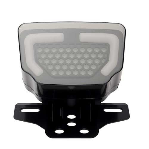 Feu arrière LED pour moto 12V étanche avec clignotant intégré et grille de protection noire