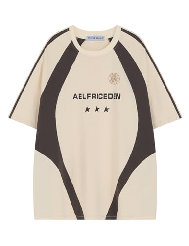 Aelfric Eden Oversized T-Shirt Streetwear Contrast Color Tee Unis...