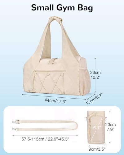 20L Small Gym Duffel Bag with Water Bottle Holder for Women, Lightweight Sports Duffel Bag with Shoe Compartment for Yoga, Pink2