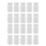 GARVALON 20 Stück Kleine Kunststoff Medizinfläschchen mit Schraubverschluss Stabile Bruchfeste Reisebehälter für Pulver Tabletten und Proben Praktischer Organizer für Medikamente
