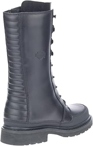 HARLEY-DAVIDSON FOOTWEAR Women's Akers 9" LACE Motorcycle Boot, Black, 6 | Image 2